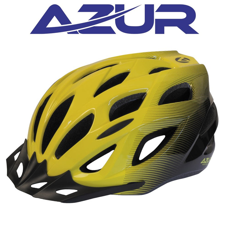 Azur Bicycle Helmet L61 Gloss Neon Yellow Black Fade