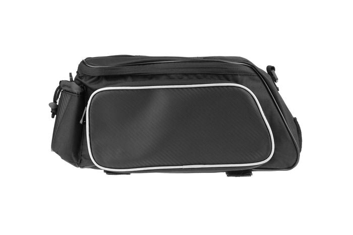 SAHOO Rack top Trunk Bag 10L, Main pocket, 2 side zippered pockets, water bottle pocket, L34/W15/H16cm ,velcro attach, Black