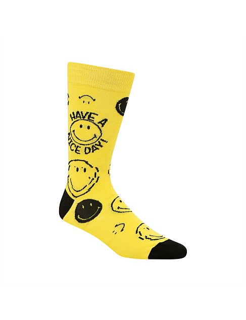 Bamboozld Smiley Have a Nice Day Bamboo Socks Yellow