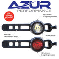 Azur Cyclops Alloy Front and Rear Bike Light Set USB Rechargeable