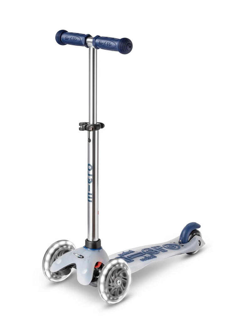 Micro Mini Deluxe Flux LED 3 Wheel Scooter Navy Blue