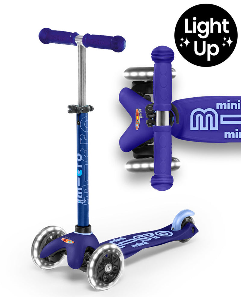 Micro Mini Deluxe LED 3 Wheel Scooter Blue