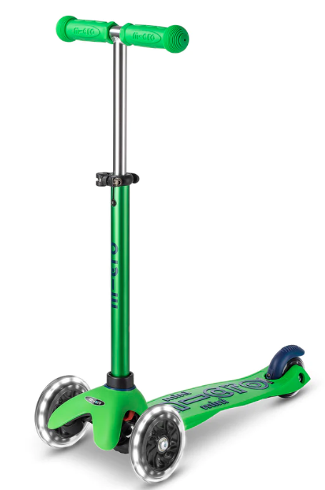 Micro Mini Deluxe LED 3 Wheel Scooter Green Blue