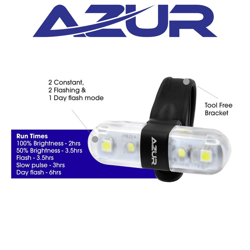Azur Nano Front Head Light 60 Lumens USB Rechargable