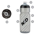 M2O Pilot Water Bottle 710ml Clear/Red