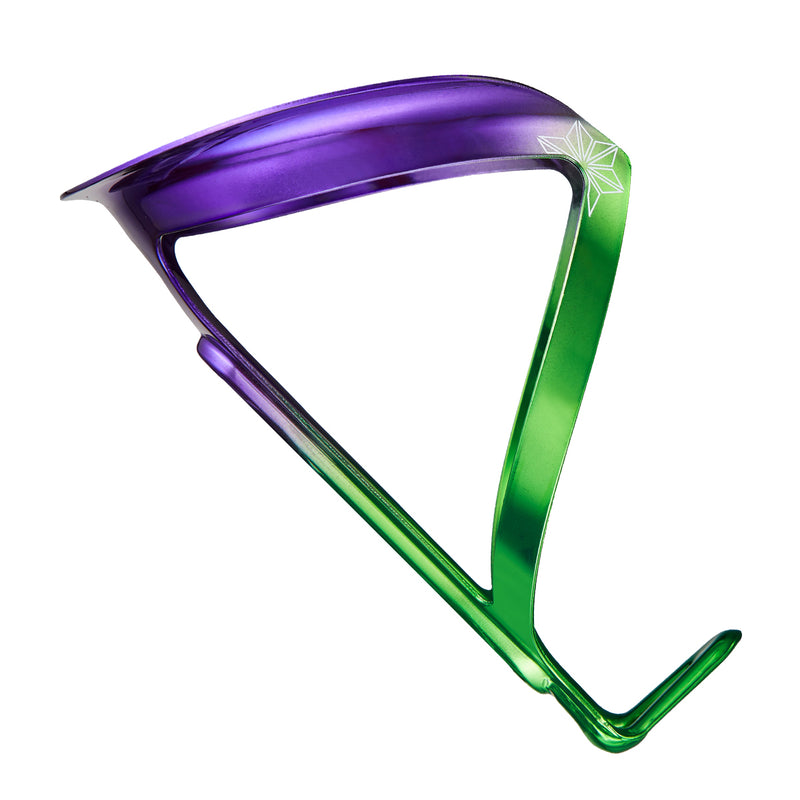 Supacaz Fly Bidon Bottle Cage Limited Edition Aluminium - Green & Purple