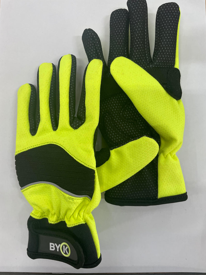 .ByK Long Finger Kids Cycling Gloves Neon Yellow